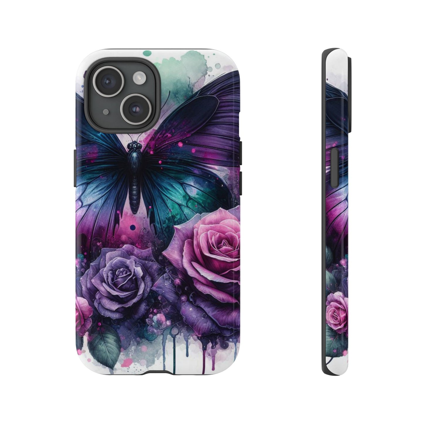 Mystic Bloom – Vibrant Butterfly & Rose Art Mobile Cover