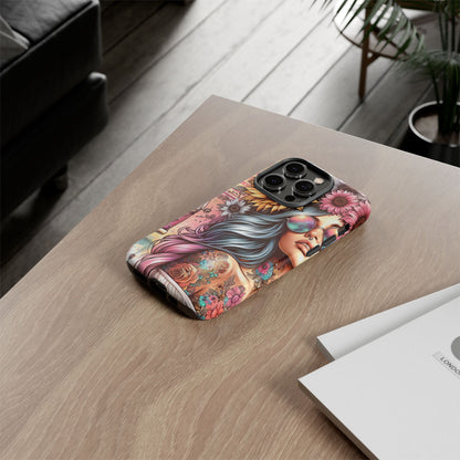 Retro Boho Wanderer – Sunflower Hippie Van Mobile Cover