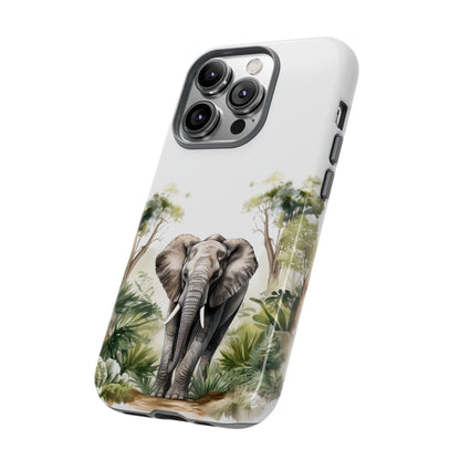 Serene Jungle Elephant Mobile Cover – Watercolor Wildlife Design