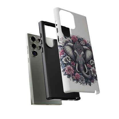 Ornate Floral Elephant Mobile Cover – Elegant Bohemian Art