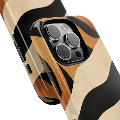 Bold Tiger Stripes Phone Case – Black, Orange & Cream Perfect for iPhone, Samsung & Google Pixel