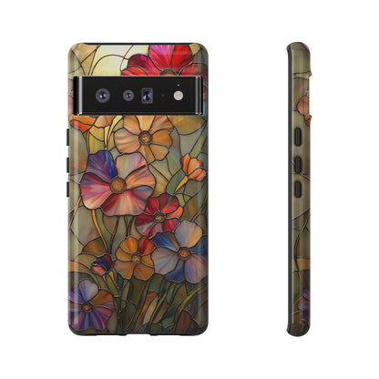 Whispers of Spring – Stained Glass Wildflower Phone Case for iPhone, Samsung & Pixel