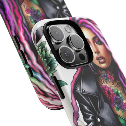 Neon Rebel – Vibrant Biker Queen Mobile Cover