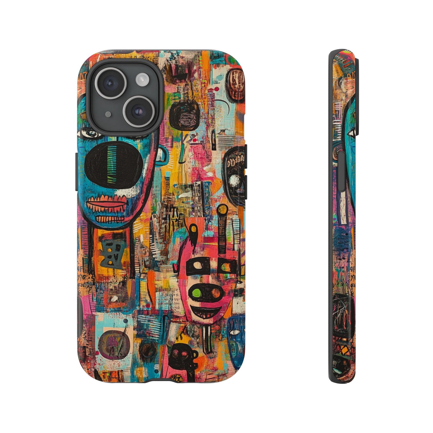 Abstract Basquiat Phone Case – Artistic Phone Protector – Bold, Graffiti-Inspired Street Art Cover - iPhone, Samsung & Google Pixel Cover - Artistic Painting Case, Art Lover Gift