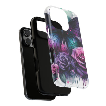 Mystic Bloom – Vibrant Butterfly & Rose Art Mobile Cover