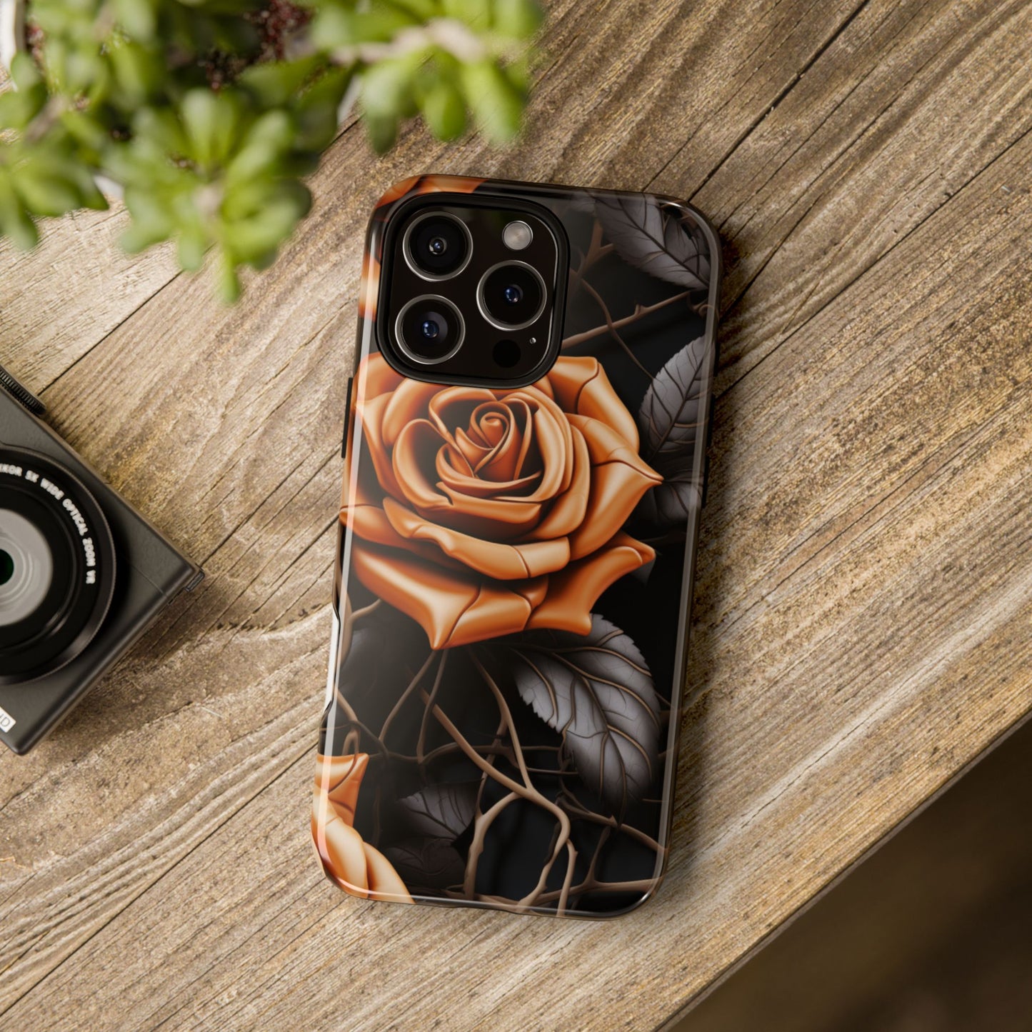 Midnight Gold Rose Mobile Case