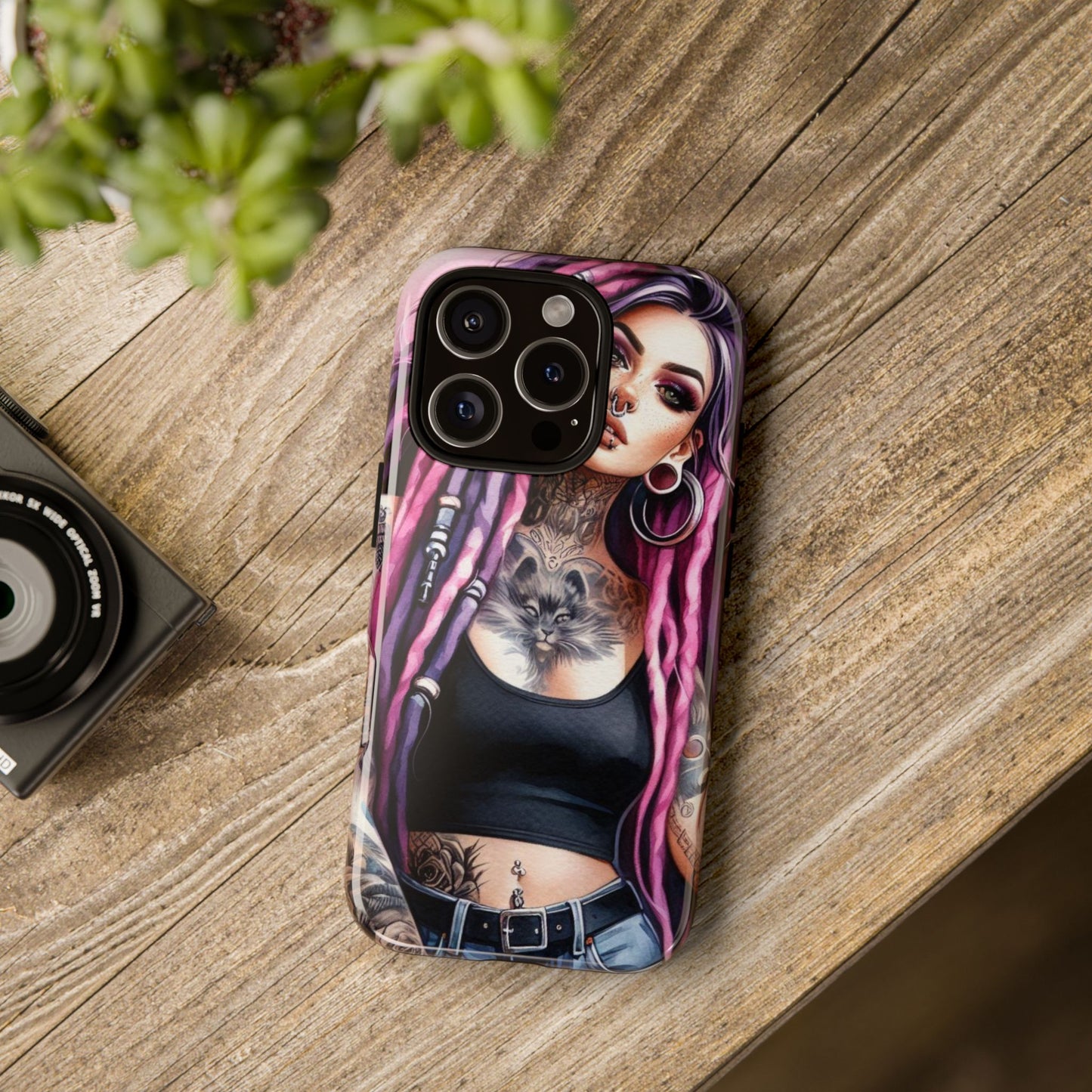 Tattooed Rebel – Gothic Cat Spirit Mobile Cover