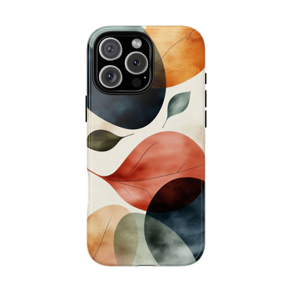 Tranquil Tones Terrazzo Leaves Print Phone Case for iPhone, Pixel & Samsung