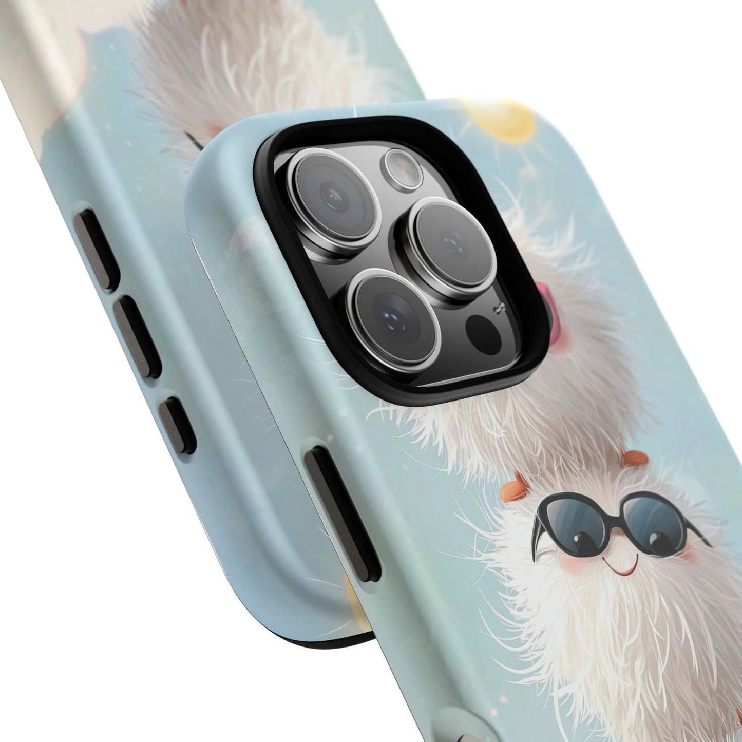 Fluffy Anime Phone Case – Cute Kawaii Fuzzy Creatures, Aesthetic Pastel Art, Soft Cloudy Background, iPhone, Samsung & Google Pixel Case