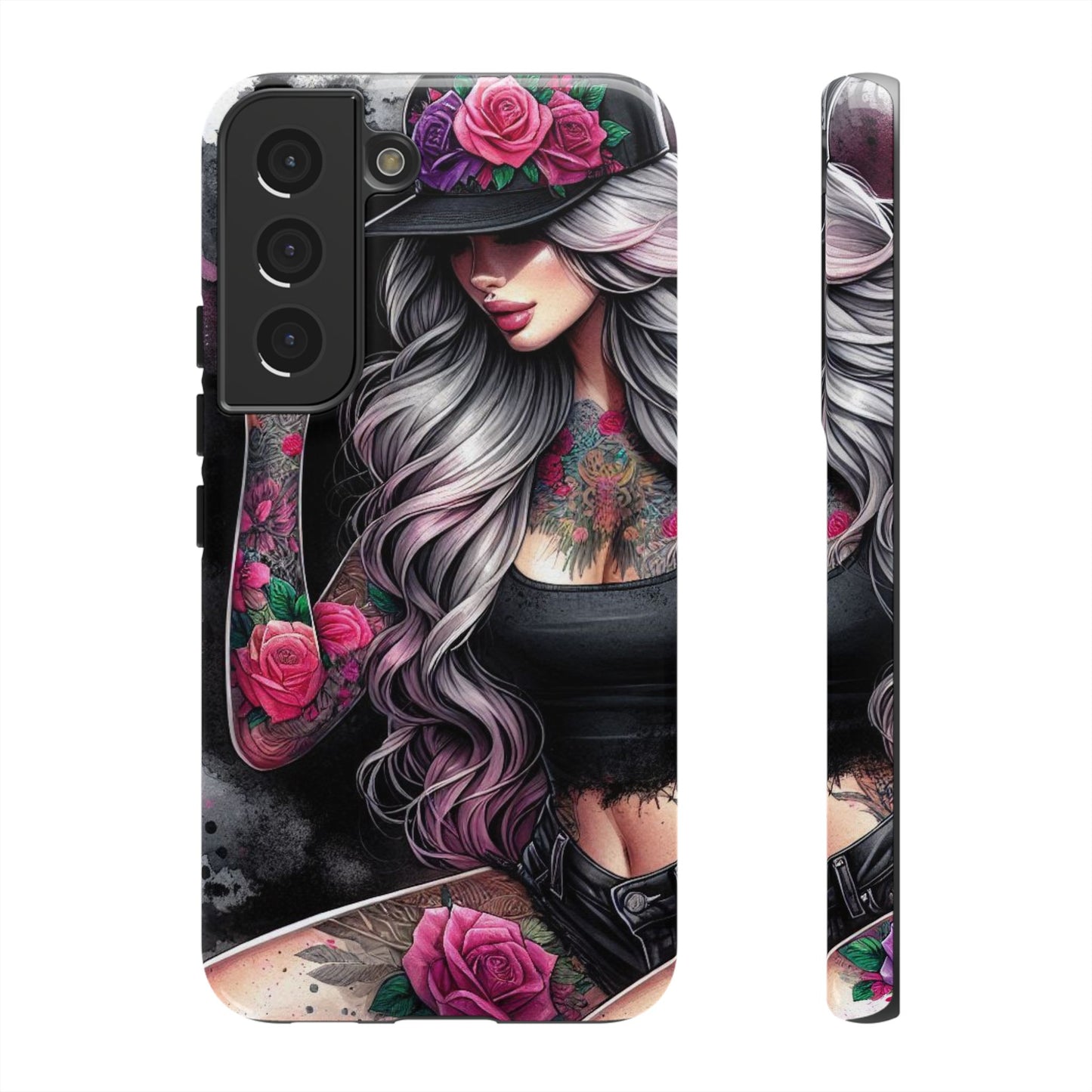 Ink & Roses – Edgy Floral Rebel Mobile Cover