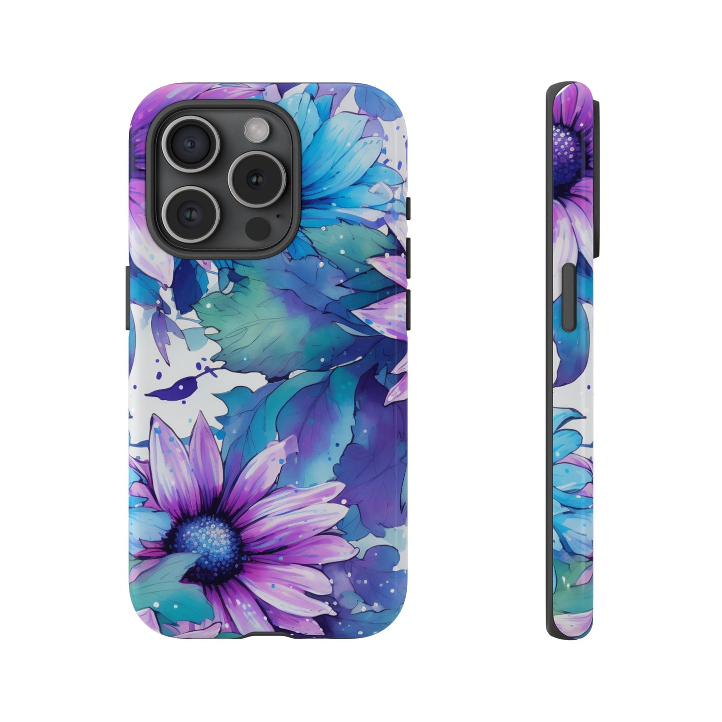Dreamy Blue & Purple Floral Watercolor Mobile Case