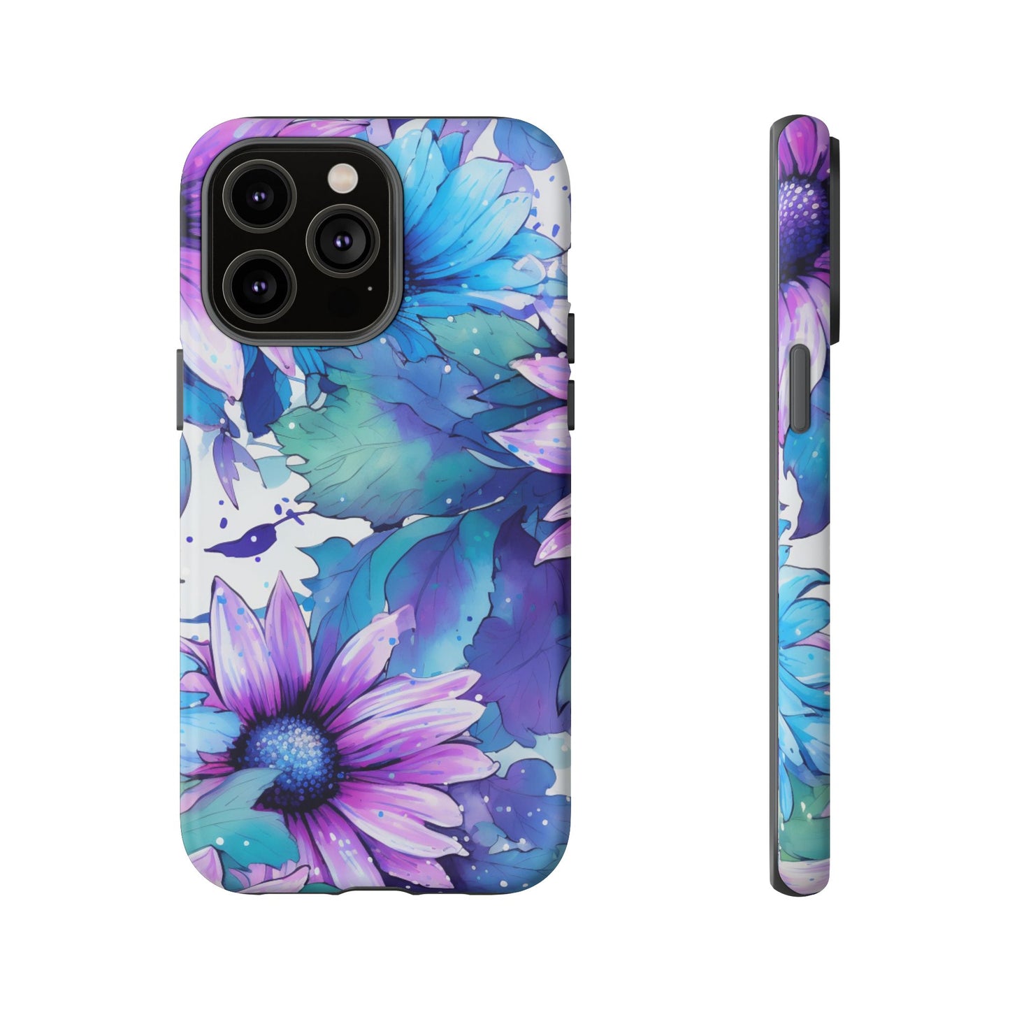 Dreamy Blue & Purple Floral Watercolor Mobile Case