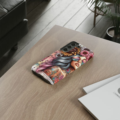Retro Boho Wanderer – Sunflower Hippie Van Mobile Cover
