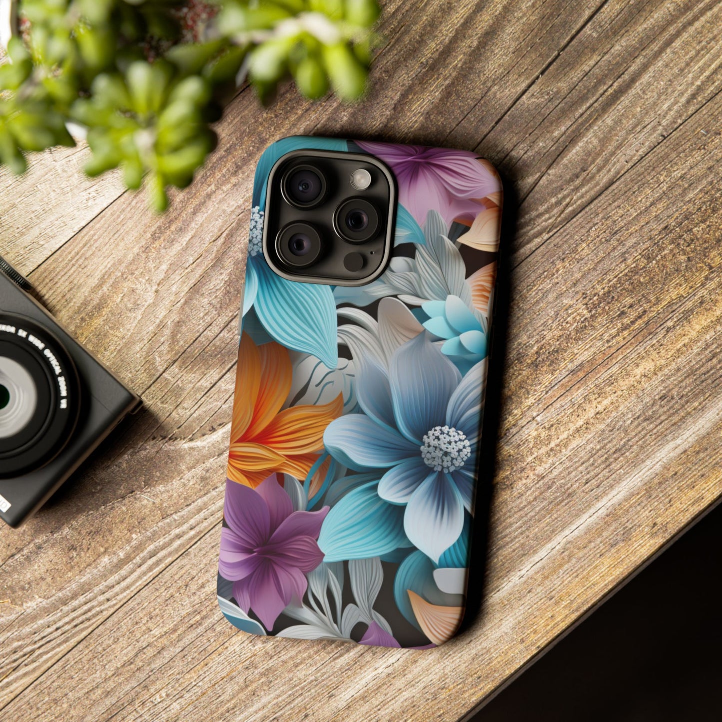 Elegant 3D Floral Bloom Mobile Case – Vivid & Artistic