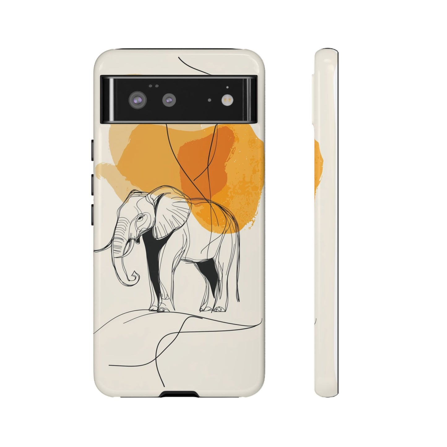 Grace in Strength: Abstract Elephant Sketch Phone Case for iPhone, Samsung & Pixel