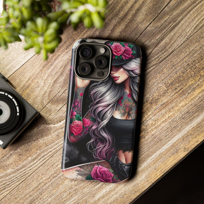 Ink & Roses – Edgy Floral Rebel Mobile Cover