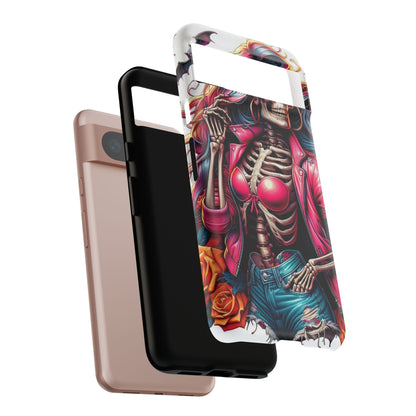 Neon Bones – Retro Skeleton & Vibrant Punk Aesthetic Mobile Cover