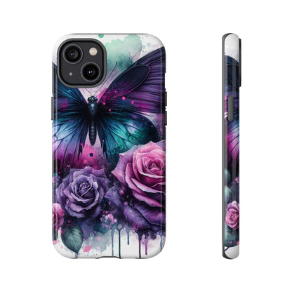 Mystic Bloom – Vibrant Butterfly & Rose Art Mobile Cover