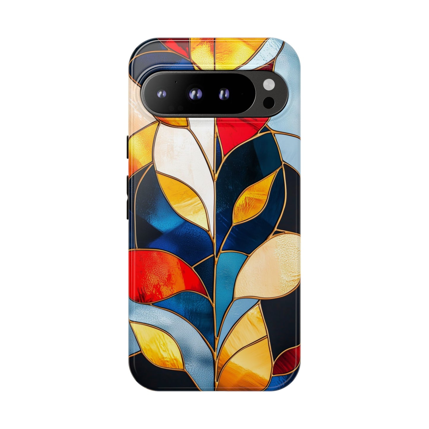 Ember Bloom – Vivid Leaf Mosaic Phone Case for iPhone, Samsung & Pixel