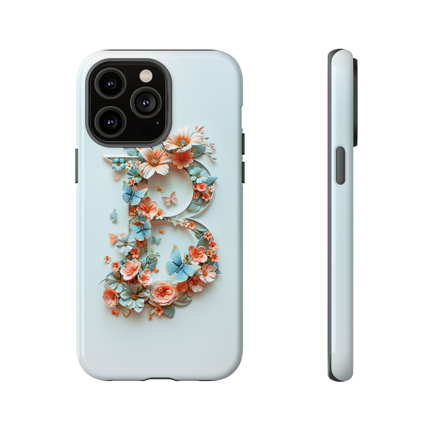 Floral Letter B Phone Case – Personalized Aesthetic Cover for iPhone, Samsung & Google Pixel
