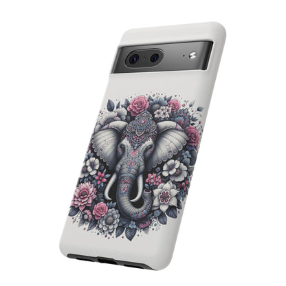 Ornate Floral Elephant Mobile Cover – Elegant Bohemian Art