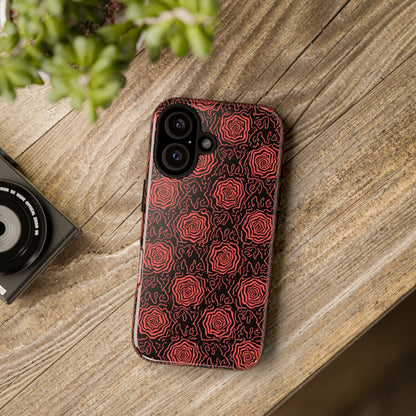 Red roses abstract geometric seamless pattern design