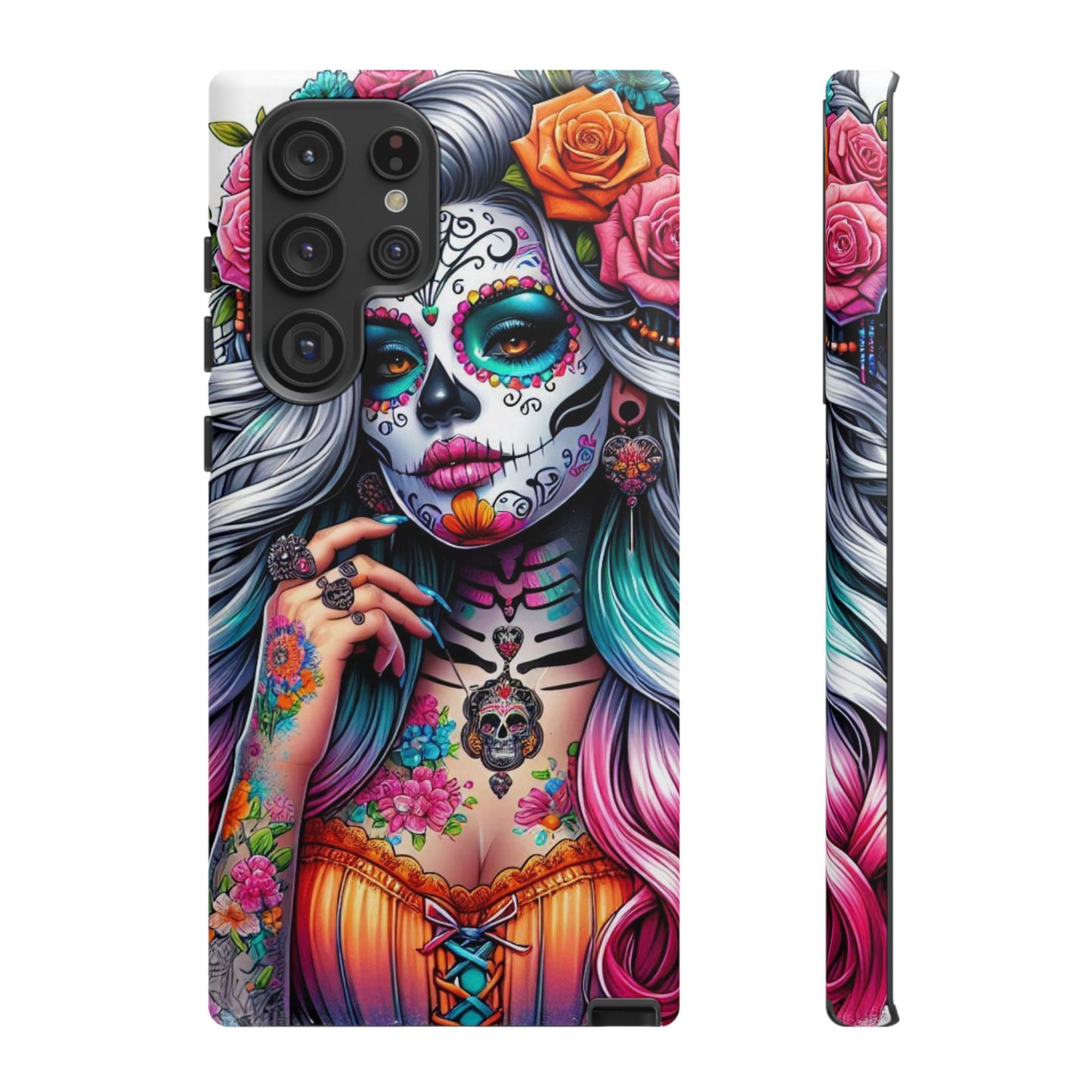 Sugar Skull Goddess – Día de los Muertos Floral Queen Mobile Cover