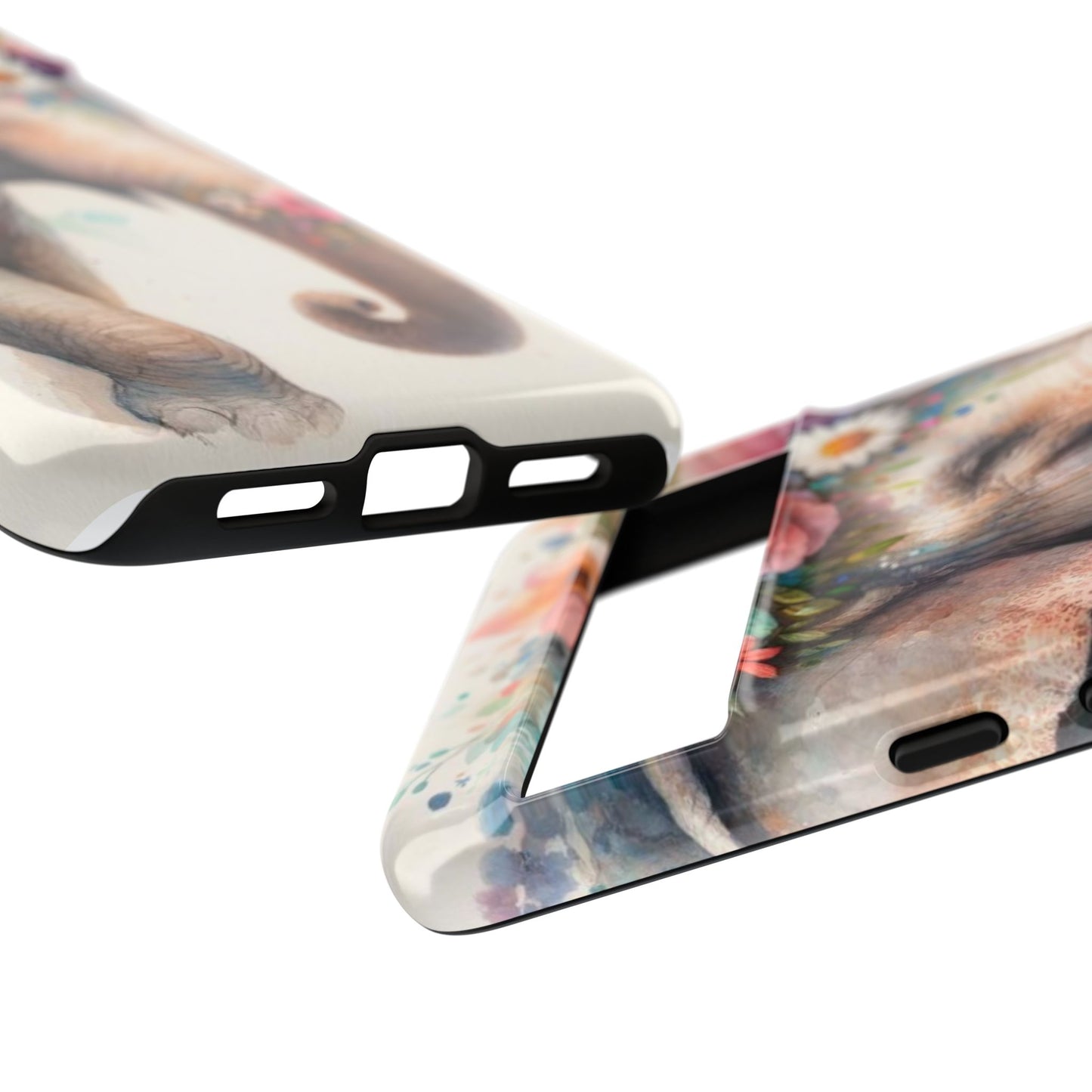 Joyful Floral Elephant Mobile Cover – Whimsical Watercolor Art