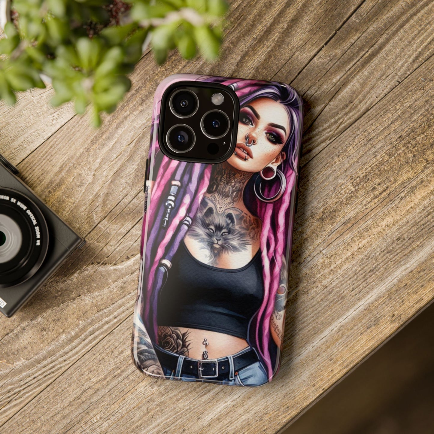 Tattooed Rebel – Gothic Cat Spirit Mobile Cover