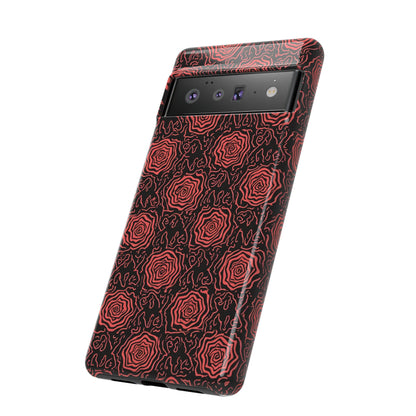 Red roses abstract geometric seamless pattern design