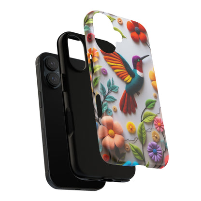 Embroidered Hummingbird with Floral Design | Nature's Elegant Stitch | iPhone 16 Pro