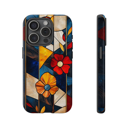 Bloomlines – Geometric Floral Stained Glass Phone Case for iPhone, Samsung & Pixel
