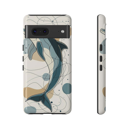 Ocean Whimsy: Abstract Dolphin Splash Phone Case for iPhone, Samsung & Pixel