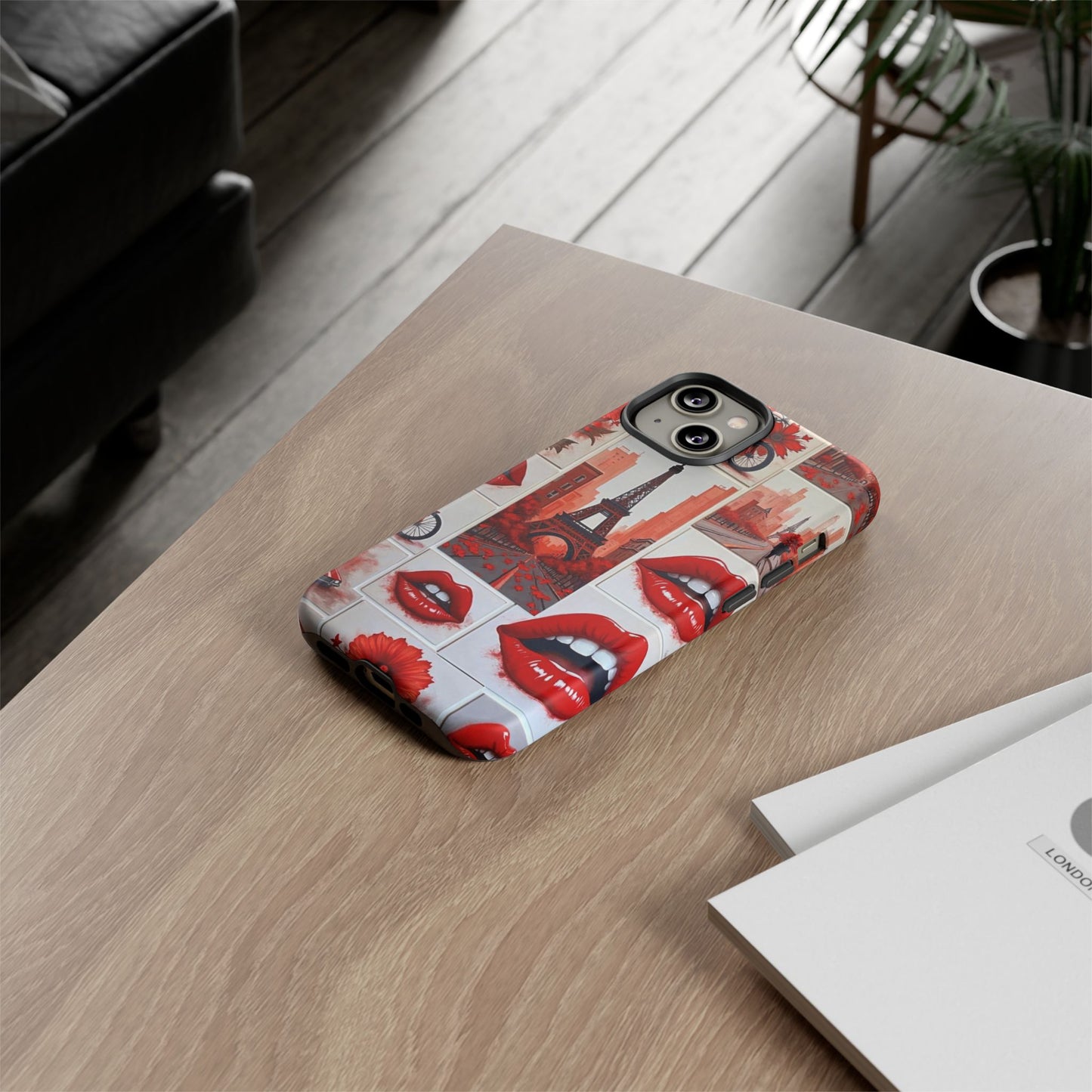 Red Lips & Eiffel Tower Phone Case