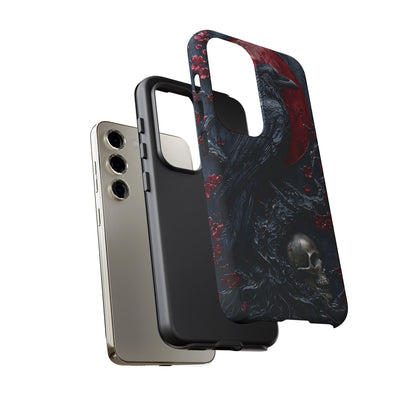 Gothic Sculpture Of Raven On Charcoal Tree Branch phone case design