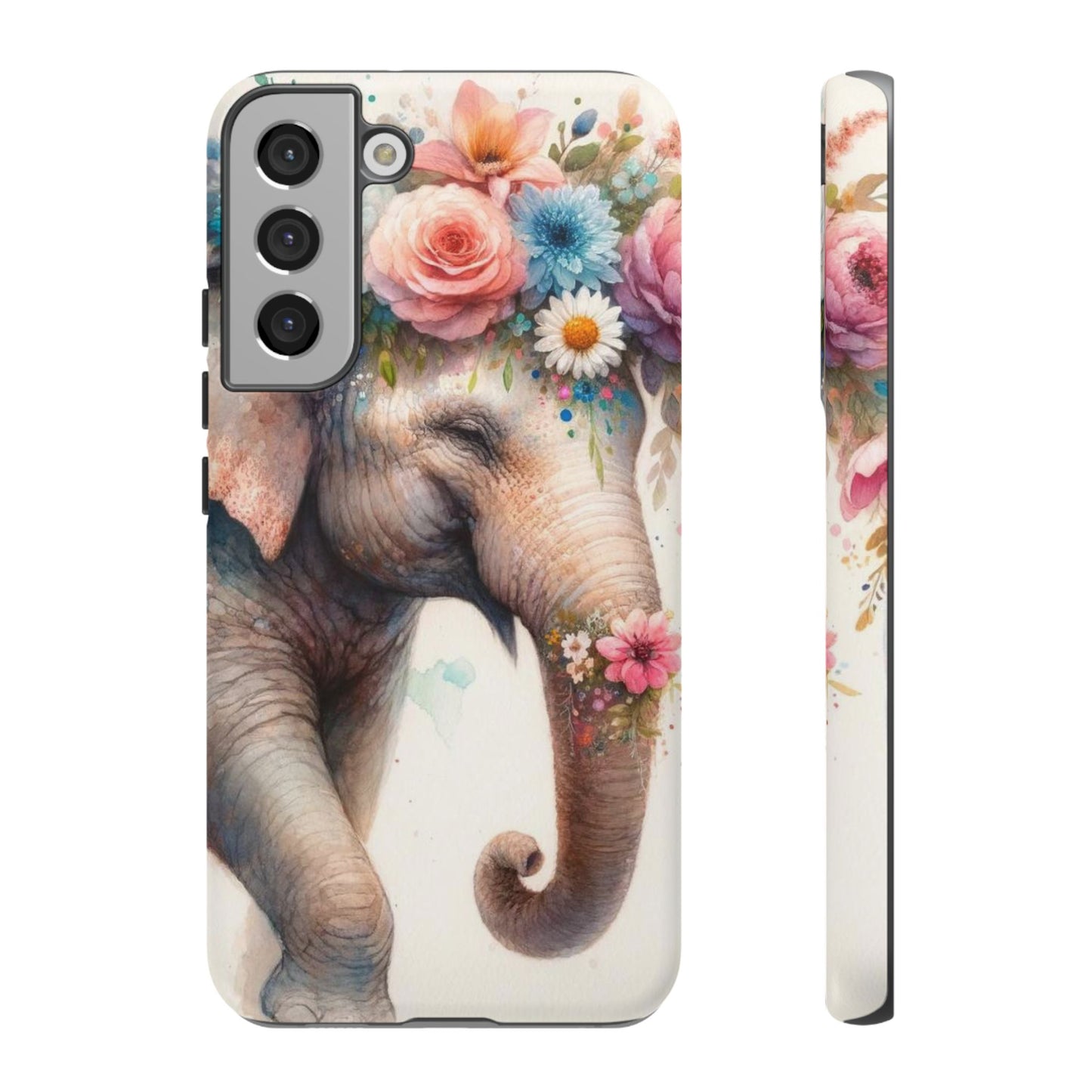 Joyful Floral Elephant Mobile Cover – Whimsical Watercolor Art