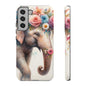 Joyful Floral Elephant Mobile Cover – Whimsical Watercolor Art