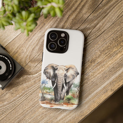 Safari Watercolor Elephant Mobile Cover – Artistic Wildlife Design