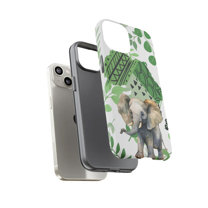 Playful Baby Elephant Mobile Cover – Tropical Boho Art