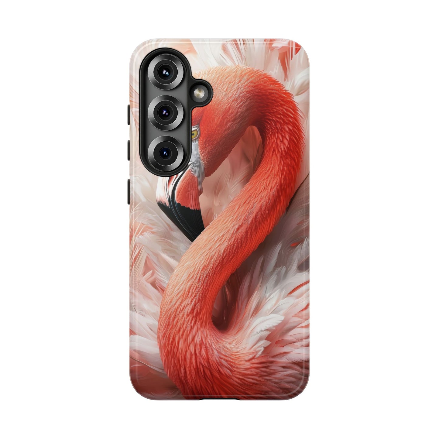 Elegant Flamingo Feather Phone Case for iPhone, Samsung & Google Pixel