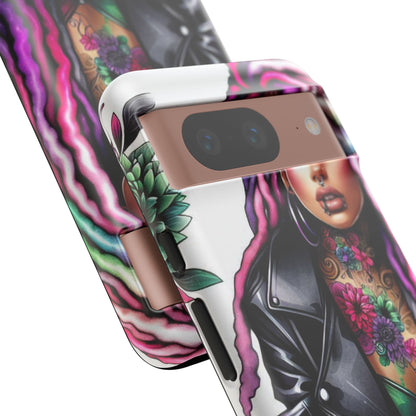 Neon Rebel – Vibrant Biker Queen Mobile Cover
