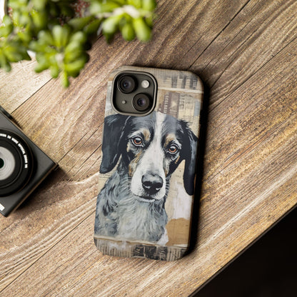 Rustic Dog Portrait – Vintage Collage Style