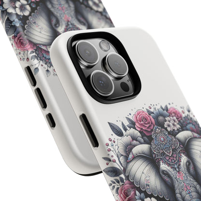 Ornate Floral Elephant Mobile Cover – Elegant Bohemian Art