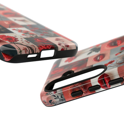 Red Flowers & Lips Collage Phone Case