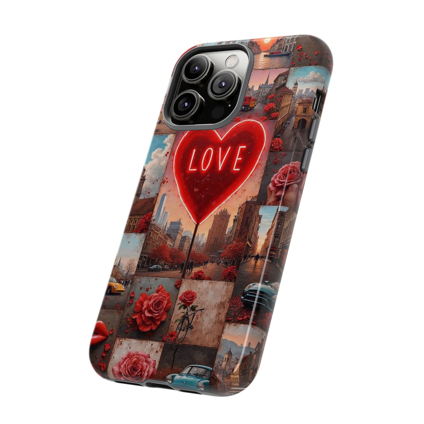 Neon Love Heart & Rose Phone Case