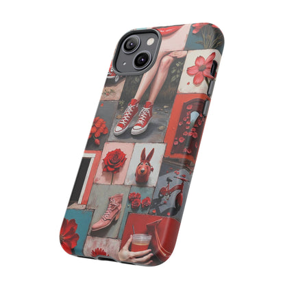 Red Sneakers & Roses Collage Phone Case