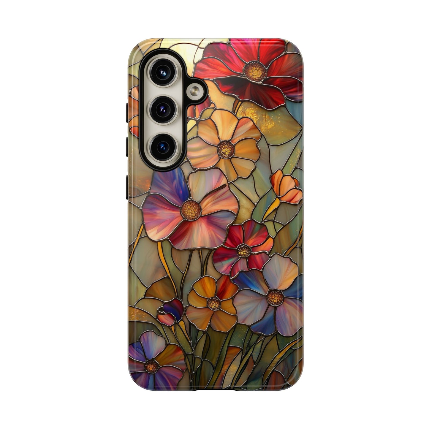 Whispers of Spring – Stained Glass Wildflower Phone Case for iPhone, Samsung & Pixel