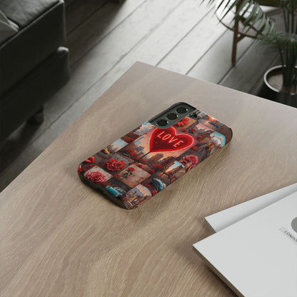 Neon Love Heart & Rose Phone Case