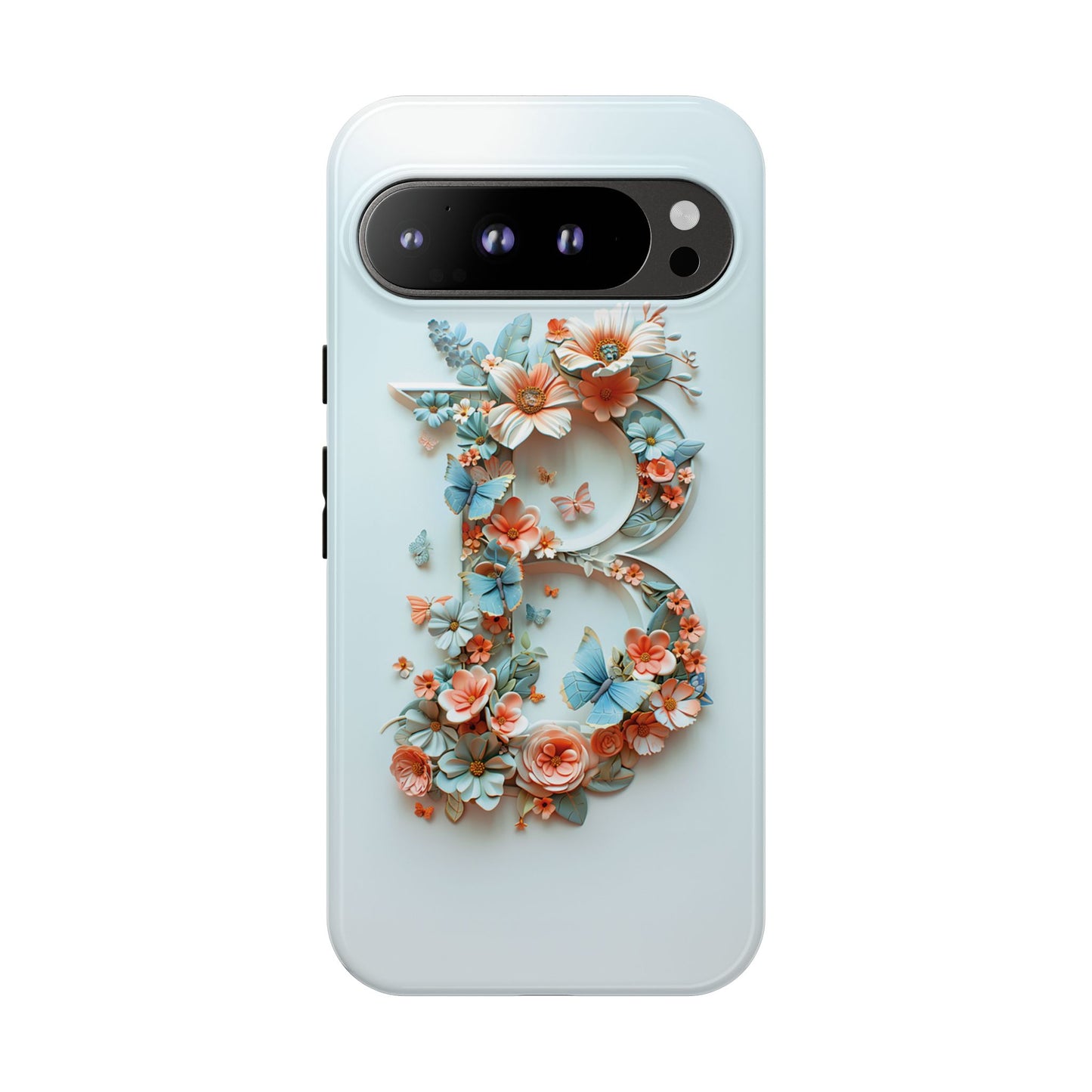 Floral Letter B Phone Case – Personalized Aesthetic Cover for iPhone, Samsung & Google Pixel