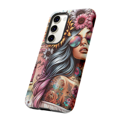 Retro Boho Wanderer – Sunflower Hippie Van Mobile Cover